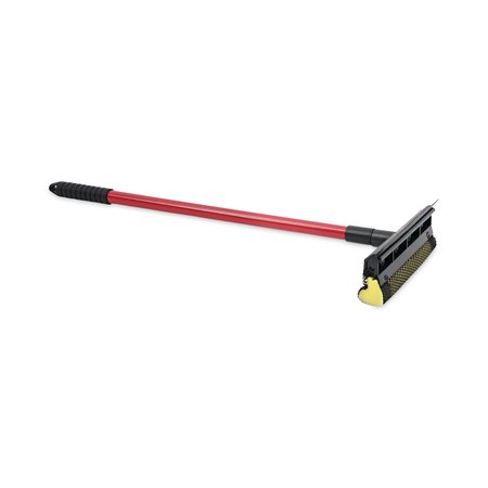 BOARDWALK Gen-Duty Squeegee, 8" Sponge/Rubber Blade, Black/Red, 21" Metal Handle BWK824